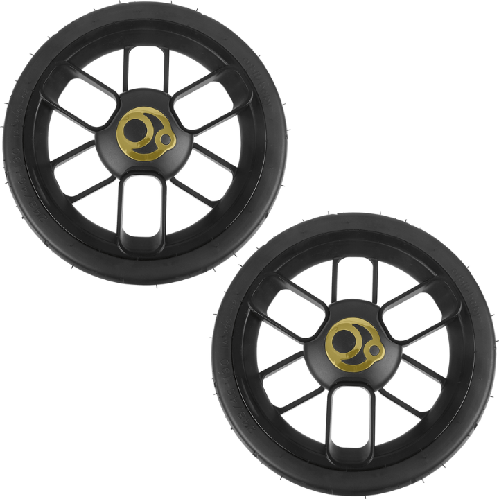 G5 Stroller Rear Wheels with Black Rim and Gold Hub
